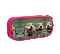 DRTGEDS Otters - Estuche para lápices de gran capacidad, estuche para bolígrafos, estuche de papelería para oficina, Rosa, One Size, Deportivo