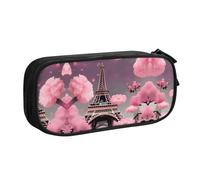 DRTGEDS Paris Street - Estuche para lápices, diseño de la Torre Eiffel de gran capacidad, estuche para bolígrafos, papelería para oficina, Black, Talla única, Deportivo