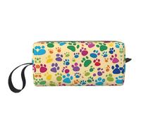 DRTGEDS Paw Prints - Bolsa pequeña con cremallera, mini estuche de transporte de maquillaje de viaje, bolsa de cosméticos, electrónica portátil, Arte con estampado de patas, Talla única