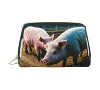 DRTGEDS Pigs In Farm - Neceser de viaje, bolsa de maquillaje para bolso, bolsa de maquillaje de viaje, mini bolsa de cosméticos para mujer, color blanco, talla única, White, Talla única