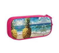 DRTGEDS Pineapple by The Sea - Estuche para lápices de gran capacidad, estuche para bolígrafos, papelería para oficina, Rosa, One Size, Deportivo