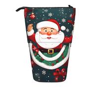 DRTGEDS Portalápices telescópico con diseño de Papá Noel, organizador telescópico para lápices, bolsa de maquillaje, Black, Talla única, Estampados de moda