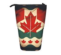 DRTGEDS Portalápices telescópico con diseño retro de la bandera de Canadá, organizador de lápices telescópico, bolsa de maquillaje, Black, Talla única, Estampados de moda