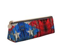 DRTGEDS Puerto Rico papel pintado bandera moda lápiz bolsa portátil, bolsa de lápiz de papelería, bolsa de almacenamiento lindo con cremallera, para oficina, viajes
