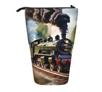 DRTGEDS Steam Little Train - Estuche desplegable para lápices y cosméticos, organizador de maquillaje telescópico, Black, Talla única, Estampados de moda