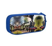 DRTGEDS Steam Little Train - Estuche para lápices de gran capacidad, bolsa para bolígrafos, estuche de papelería para oficina, Blue, Talla única, Deportivo