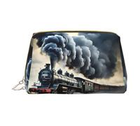 DRTGEDS Steam Train Clouds - Neceser portátil para hombre, organizador de artículos de aseo personal, bolsa de afeitado, bolsa pequeña, color blanco, talla única, White, Talla única
