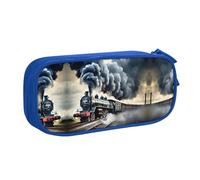 DRTGEDS Steam Train - Estuche para lápices de gran capacidad, diseño de nubes, bolsa de papelería para oficina, Blue, Talla única, Deportivo
