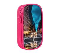 DRTGEDS Streets Of New York City - Estuche para lápices estético, estuche para lápices de colores con cremallera, almacenamiento de artículos de papelería Kawaii, Pink, Talla única, Deportivo