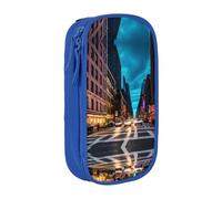 DRTGEDS Streets Of New York City - Estuche para lápices estético, estuche para lápices de colores con cremallera, almacenamiento de artículos de papelería Kawaii, Blue, Talla única, Deportivo