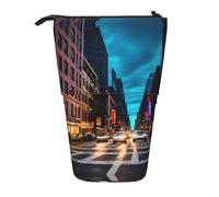 DRTGEDS Streets Of New York City Pieces - Soporte telescópico para lápices, organizador de cosméticos, bolsa de maquillaje, Black, Talla única, Estampados de moda