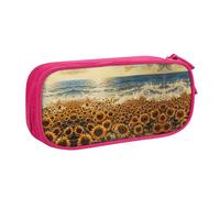 DRTGEDS Sunflowers Sea - Estuche para lápices de gran capacidad, estuche para bolígrafos, estuche de papelería para oficina, Pink, Talla única, Deportivo