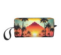 DRTGEDS Sunrise Tropical Palm Tree Island - Bolsa pequeña con cremallera, mini estuche de transporte de maquillaje de viaje, bolsa de cosméticos, electrónica portátil, Sunrise Tropical Palm Tree