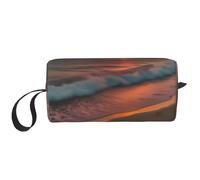 DRTGEDS Sunset At The Beach - Bolsas de cosméticos para mujer, bolsa de maquillaje pequeña para bolso, bolsa de maquillaje de viaje con cremallera, Atardecer en la playa, Talla única