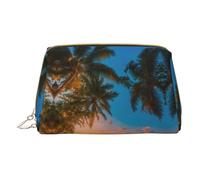 DRTGEDS Sunset - Neceser de aseo con palmera hawaiana para hombre, bolsa organizadora de artículos de aseo portátil, bolsa de afeitado, bolsa pequeña, color blanco, talla única, White, Talla única