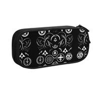 DRTGEDS Supernatural Symbols - Estuche negro de gran capacidad para lápices, bolsa para bolígrafos, estuche de papelería para oficina, NEGRO, One Size, Deportivo