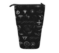 DRTGEDS Supernatural Symbols - Estuche para lápices y cosméticos con estampado negro, organizador de maquillaje telescópico, Black, Talla única, Estampados de moda