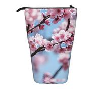DRTGEDS Tempting Cherry Blossoms Pieces - Portalápices telescópico, organizador de lápices telescópico, bolsa de maquillaje, Black, Talla única, Estampados de moda