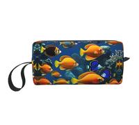 DRTGEDS The Underwater World - Bolsa pequeña con cremallera de peces tropicales, mini estuche de transporte de maquillaje de viaje, bolsa de cosméticos, electrónica portátil, El Mundo Submarino