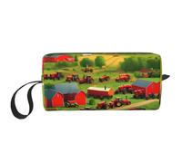 DRTGEDS Tractor Farm - Bolsa pequeña con cremallera, mini estuche de transporte de maquillaje de viaje, bolsa de cosméticos, electrónica portátil, granja de tractores, Talla única