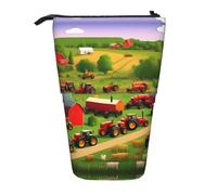 DRTGEDS Tractor Farm - Estuche desplegable para lápices y cosméticos, organizador de maquillaje telescópico, Black, Talla única, Estampados de moda