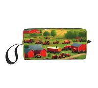 DRTGEDS Tractor Farm - Neceser portátil para hombre, organizador de artículos de aseo personal, bolsa de afeitado, bolsa pequeña, color blanco, talla única, White, Talla única