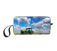 DRTGEDS Tractor Under Blue Sky And White Clouds - Bolsa pequeña con cremallera, mini estuche de transporte de maquillaje de viaje, bolsa de cosméticos, electrónica portátil, Tractor bajo cielo azul y