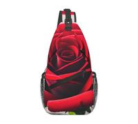 DRTGEDS Una mochila de eslinga rosa roja, bolsa de pecho cruzada para hombres diagonal, bolso de hombro para viajes al aire libre bolsa de bicicleta, Negro, One Size, Bolso cruzado diagonal