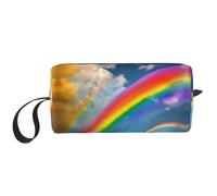 DRTGEDS Vibrante bolsa pequeña con cremallera, mini estuche de transporte de maquillaje de viaje, bolsa de cosméticos, electrónica portátil, Arco iris vibrante, Talla única