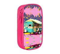 DRTGEDS You Make Me Happy Camper - Estuche para lápices, estuche estético para bolígrafos, estuche de colores con cremallera, almacenamiento de papelería Kawaii, Pink, Talla única, Deportivo