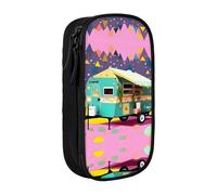 DRTGEDS You Make Me Happy Camper - Estuche para lápices, estuche estético para bolígrafos, estuche de colores con cremallera, almacenamiento de papelería Kawaii, Black, Talla única, Deportivo