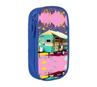 DRTGEDS You Make Me Happy Camper - Estuche para lápices, estuche estético para bolígrafos, estuche de colores con cremallera, almacenamiento de papelería Kawaii, Blue, Talla única, Deportivo