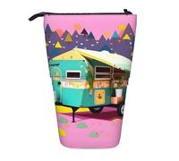 DRTGEDS You Make Me Happy - Soporte telescópico para lápices, organizador telescópico para cosméticos, bolsa de maquillaje, Black, Talla única, Estampados de moda