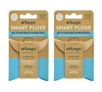 DrTung's Hilo dental de carbón activado vegano, hilo dental natural, libre de PTFE y PFAS, suave con las encías, se expande y estira, sin BPA, sabor a citronela (paquete de 2)
