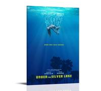 DRU I WQBRBH Póster estético de la película Under The Silver Lake para sala de estar, dormitorio, pintura decorativa impresa, 60 x 90 cm, estilo marco