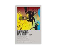 DRU I WQBRBH Póster estético de pared con texto en inglés «So Wrong, It's Right By All Time Low» para sala de estar, dormitorio, pintura decorativa, impresión de 30 x 45 cm, estilo sin marco