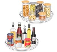 Drucilla 2 platos giratorios para frigorífico, 23,5 cm, plato giratorio de 360°, organizador de frigorífico, giratorio, estante giratorio para especias, cosméticos, botellas