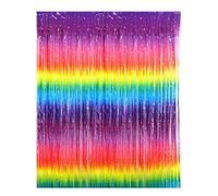 Drucilla Cortinas de Oropel Metálicas para Decorar una Fiestas de Cumpleaños, Cortina Lámina Franjas con Flecos, Cortina de Borla Decoracion Bodas, Telón de Fondo Fotos (1m x 2m), Color 2