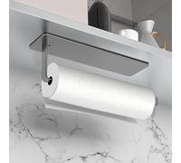 Drucilla Portarollos Cocina, Portarrollos Cocina Papel Adhesivo, Acero Inoxidable Soporte Papel Cocina para Baño, Porta Rollos Papel Cocina Pared, Sin Taladrar Soporte Rollo de Cocina, 26cm Gris