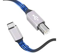 Druckerkabel,USB C Druckerkabel,0.3M US B C auf USB B Drucker kabel Nylon geflochtenes US B C MIDI Kabel Kompatibel mit MacBook Pro/Air,iMac,Matebook,Dell XPS,HP,Epson,Canon,Brother,Lexmark, etc