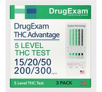 DrugExam THC Advantage - Kit de prueba de orina para caseros de marihuana de varios niveles (3 unidades)