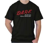 Drugs Are Really Excellent Weed Stoner Adult Short Sleeve Crewneck tee Black Men T-Shirt