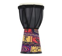 Drum africano africano de 4 pulgadas Diseño pintado de piel de oveja artificial Drum de percusión para niños Agradados DIY Música Amantes de la música negra PVC Cavidad Cavidad