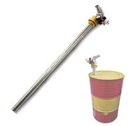 Drum Air Operated Oil Transfer Pump, Stainless Steel Pneumatic Chemical Pump, Speed: 130L/min, with Pressure Gauge and Safety Valve, for Transport Diesel, Engine Oil, Hydraulic Oil, Gear Oil