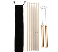Drum Brushes,Cordless Drumsticks,Drum Stick Brush Jazz Retractable Metal Wire 5A Rod Plush Bag Percussion Accessories For Drum Set Jazz Drum (Gold)