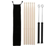 Drum Brushes,Cordless Drumsticks,Drum Stick Brush Jazz Retractable Metal Wire 5A Rod Plush Bag Percussion Accessories For Drum Set Jazz Drum (Black)