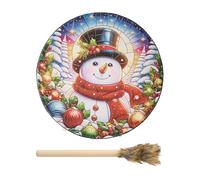 Drum De Mano Chamánica: Piel De Oveja De Imitación De Madera Y Poliéster 30x7cm | Tamban De Chamanes Sanador De Sonido Navideño | Herramienta De Curación De Sonido Tradicional Para La Meditación Ritua