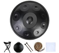 Drum Instrument in D Minor, 9/10/12 Notes, 56 cm, acero Handpan Drum with Handpan Bag, 2 Mallets and Hand Drum Stand