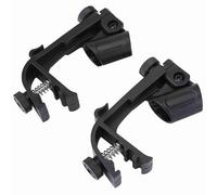 Drum Microphone Clip | 2 Pack Adjustable Shockproof Mount for 18-22mm Mics | Unrestricted Recording/Amplifying/Live Sound | Black Plastic Holder