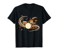 Drum Vintage 70s Soul Groove Instrumento Musical Estético Camiseta
